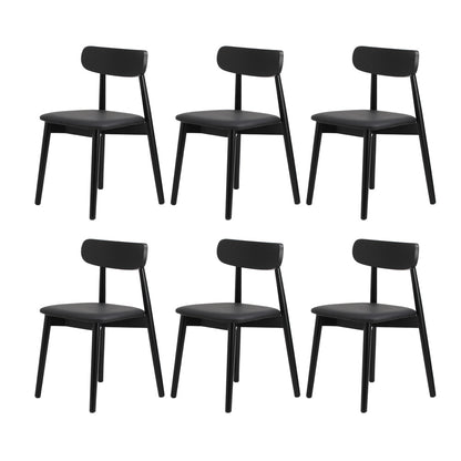 Oikiture 160cm Extendable Dining Table with 6x Dining Chairs PU Leather Black-Dining Sets-PEROZ Accessories