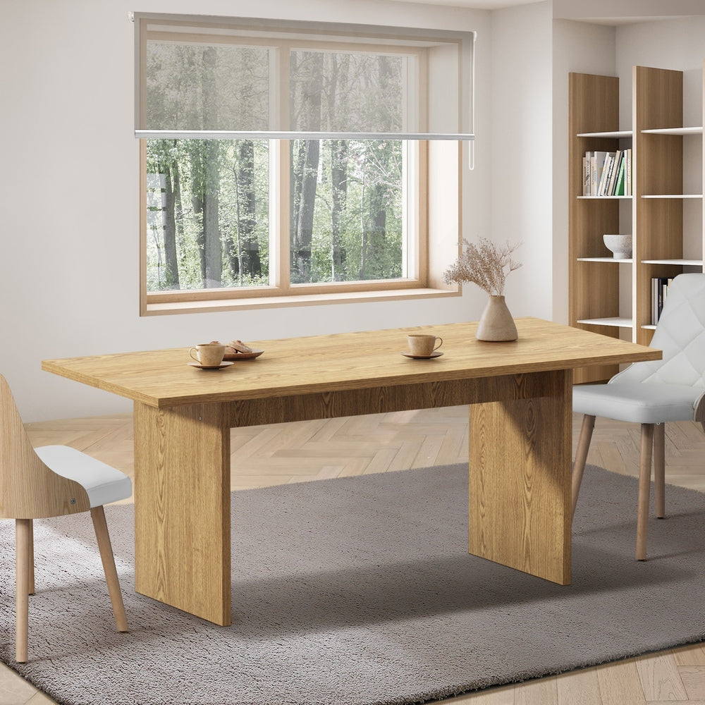 Oikiture 180cm Dining Table Rectangular Timber Natural-Dining Table-PEROZ Accessories