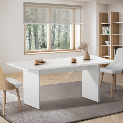 Oikiture 180cm Dining Table Rectangular Timber White-Dining Table-PEROZ Accessories