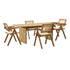 Oikiture 180cm Rectangular Dining Table with 4PCS Dining Chairs Wooden Walnut-Dining Sets-PEROZ Accessories