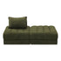 Oikiture 2 Seater Boucle Modular Sofa & Ottoman Set Green-Sofa-PEROZ Accessories