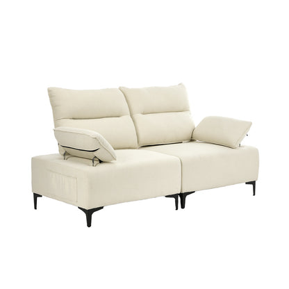 Oikiture 2 Seater Love Seat Couch Sofa Lounge Side Pocket Armrest-Sofa-PEROZ Accessories