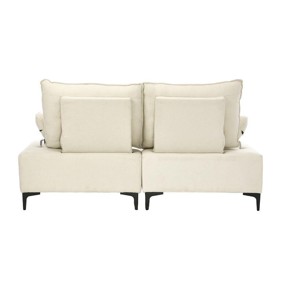 Oikiture 2 Seater Love Seat Couch Sofa Lounge Side Pocket Armrest-Sofa-PEROZ Accessories