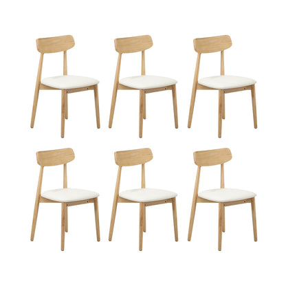 Oikiture 200cm Extendable Dining Table with 6x Dining Chairs PU Leather Natural-Dining Sets-PEROZ Accessories