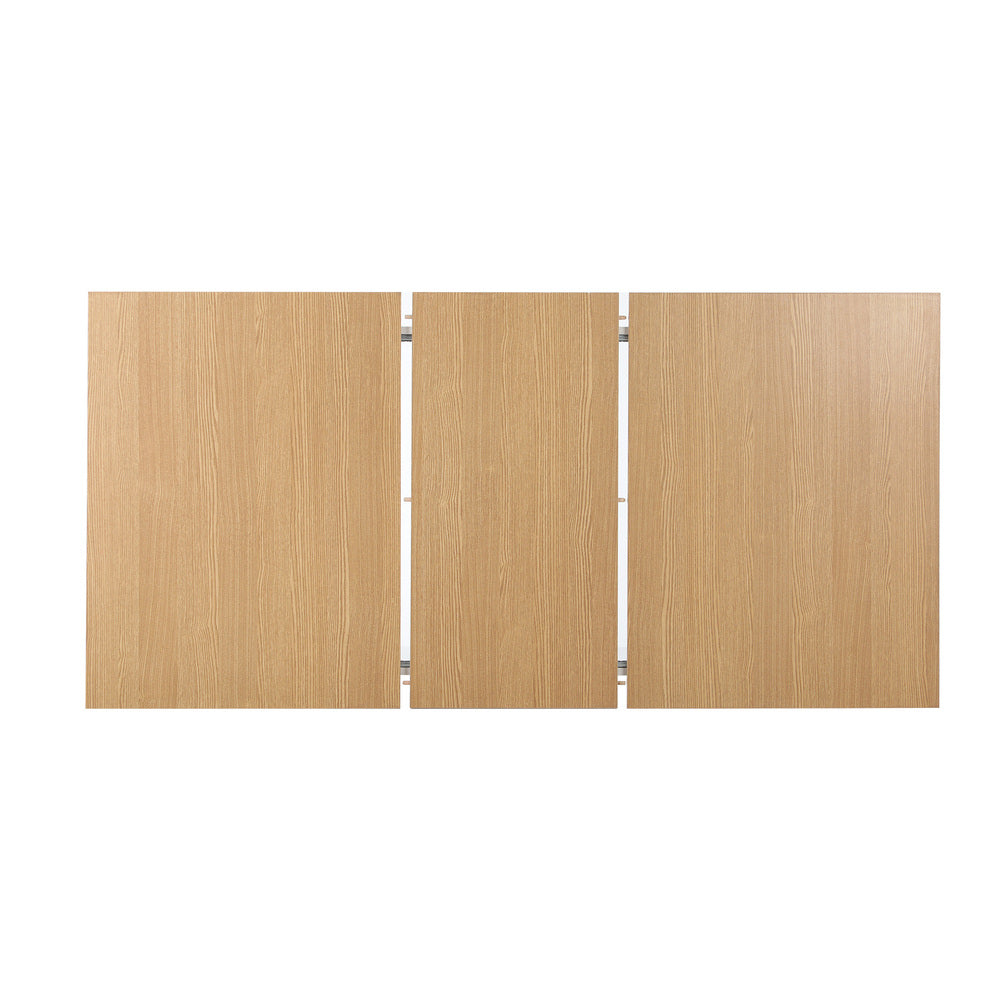 Oikiture 200cm Extendable Dining Table with 6x Dining Chairs PU Leather Natural-Dining Sets-PEROZ Accessories