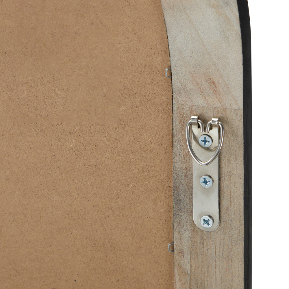 Oikiture 2PC Window Mirror Arched 76x51cm Wooden Black-Wall Mirror-PEROZ Accessories