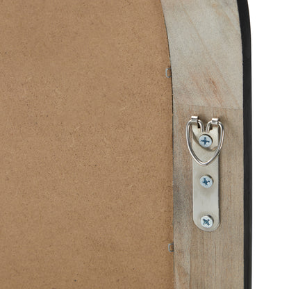 Oikiture 2PC Window Mirror Arched 76x51cm Wooden Black-Wall Mirror-PEROZ Accessories