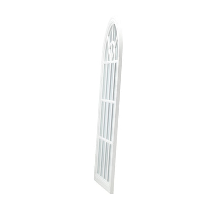 Oikiture 2PC Window Mirror Arched Wall Mirrors 76x51cm Wooden White-Window Mirror-PEROZ Accessories