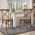 Oikiture 2PCS Crossback Wooden Dining Chair Rattan Seat Walnut-Dining Chairs-PEROZ Accessories