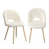 Oikiture 2PCS Dining Chairs Armchair Sherpa Wooden White-Dining Chair-PEROZ Accessories