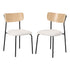 Oikiture 2PCS Dining Chairs Padded Kitchen Chair Corduroy Beige-Dining Chair-PEROZ Accessories