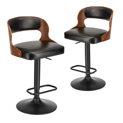 Oikiture 2X Bar Stool Gas Lift Kitchen Swivel Chair Leather LUKA-Bar Stool-PEROZ Accessories