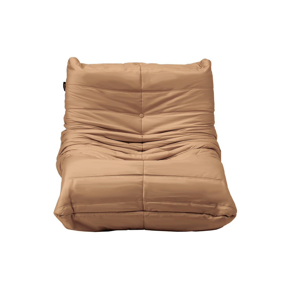 Oikiture 2X Floor Sofa Lounge Caterpillar Couch Single Pouffe Brown-Floor Lounge-PEROZ Accessories