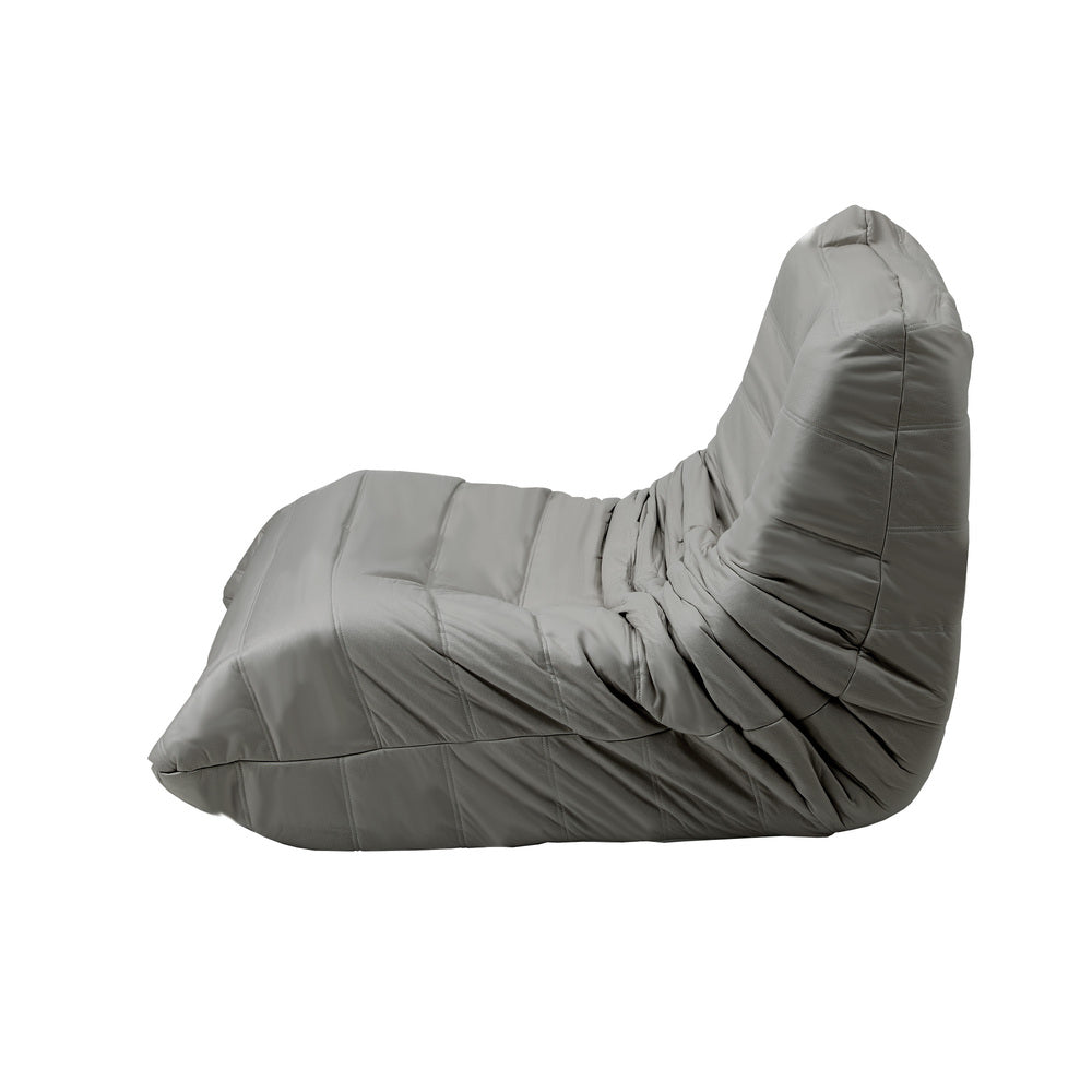 Oikiture 2X Floor Sofa Lounge Caterpillar Couch Single Pouffe Grey-Floor Lounge-PEROZ Accessories