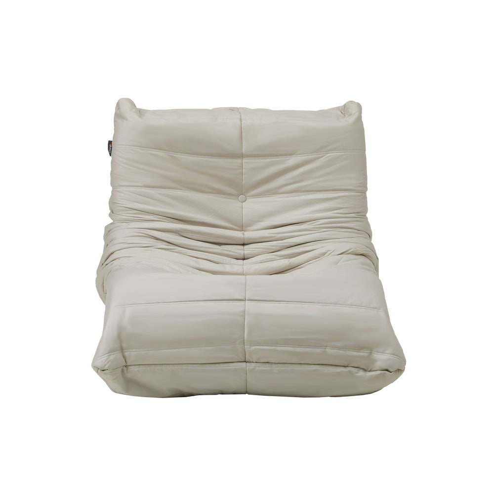Oikiture 2X Floor Sofa Lounge Caterpillar Lazy Couch Single Pouffe Beige-Floor Lounge-PEROZ Accessories