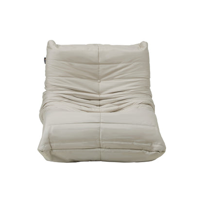 Oikiture 2X Floor Sofa Lounge Caterpillar Lazy Couch Single Pouffe Beige-Floor Lounge-PEROZ Accessories