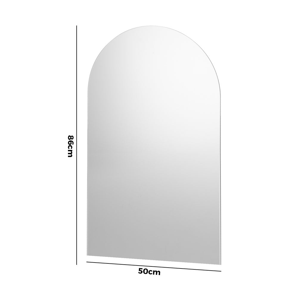 Oikiture 2X Wall Mirrors 86x50cm Arched Bathroom Frameless Mirror-Wall Mirror-PEROZ Accessories
