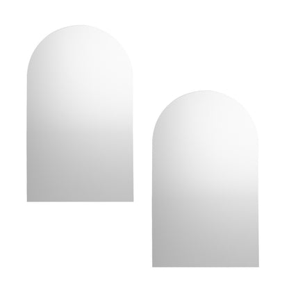 Oikiture 2X Wall Mirrors 86x50cm Arched Bathroom Frameless Mirror-Wall Mirror-PEROZ Accessories
