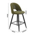 Oikiture 2x Bar Stools Kitchen Counter Stool Boucle Green HORN-Bar Stool-PEROZ Accessories