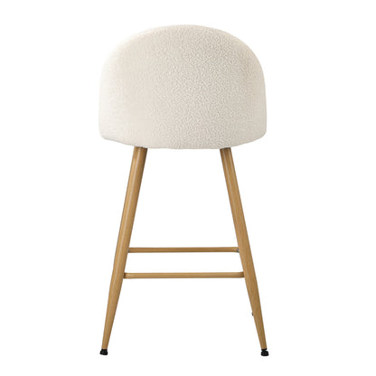 Oikiture 2x Bar Stools Kitchen Counter Stool Boucle Padded Stools-Bar Stool-PEROZ Accessories