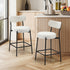 Oikiture 2x Bar Stools Kitchen Dining Stool Boucle Fabric White-Bar Stool-PEROZ Accessories