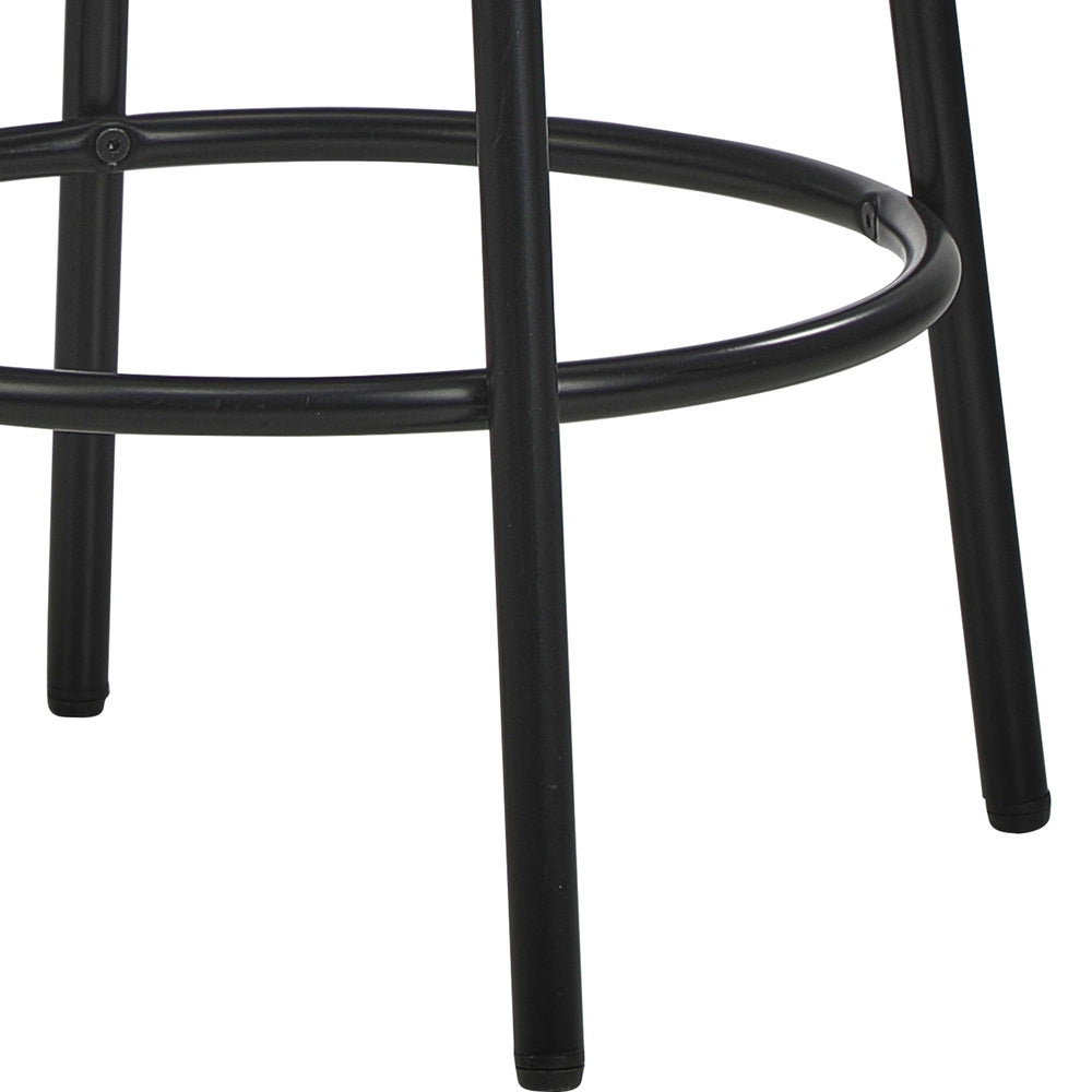 Oikiture 2x Bar Stools Kitchen Round Stool Boucle Fabric White-Bar Stool-PEROZ Accessories