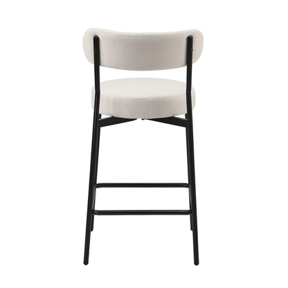 Oikiture 2x Bar Stools Polyester Linen Fabric Beige-Bar Stool-PEROZ Accessories