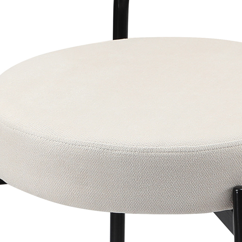 Oikiture 2x Bar Stools Polyester Linen Fabric Beige-Bar Stool-PEROZ Accessories