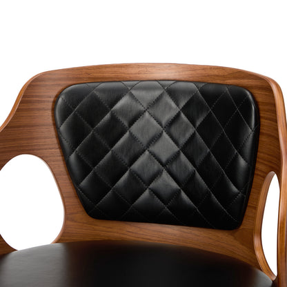 Oikiture 2x Bar Stools Swivel Kitchen Bar Stools Leather Black-Bar Stool-PEROZ Accessories