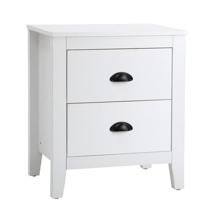 Oikiture 2x Bedside Table 2 Drawers Nightstand Vintage-Bedside Tables-PEROZ Accessories