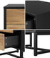 Oikiture 2x Bedside Table 2 Drawers Storage Metal Industrial-Bedside Tables-PEROZ Accessories