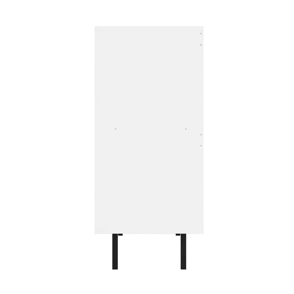 Oikiture 2x Buffet Sideboard Cupboard Glass Doors White-Sideboard-PEROZ Accessories