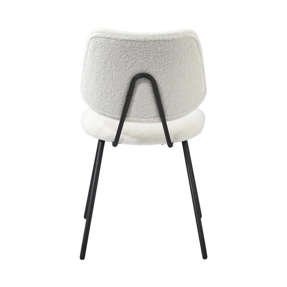 Oikiture 2x Dining Chair Vintage Retro Sherpa White-Dining Chair-PEROZ Accessories