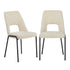 Oikiture 2x Dining Chairs Chenille Fabric Kitchen Side Chair Beige-Dining Chair-PEROZ Accessories