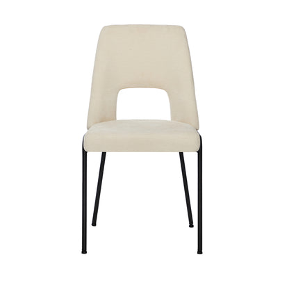 Oikiture 2x Dining Chairs Chenille Fabric Kitchen Side Chair Beige-Dining Chair-PEROZ Accessories
