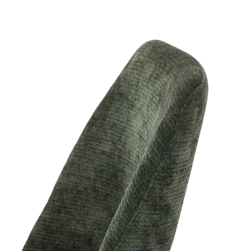 Oikiture 2x Dining Chairs Chenille Fabric Kitchen Side Chair Green-Dining Chair-PEROZ Accessories