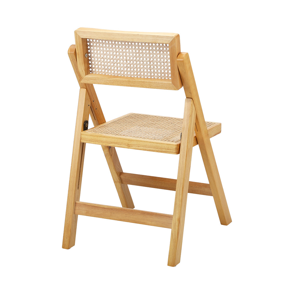 Oikiture 2x Dining Chairs Folding Rattan Chair Wooden-Dining Chair-PEROZ Accessories