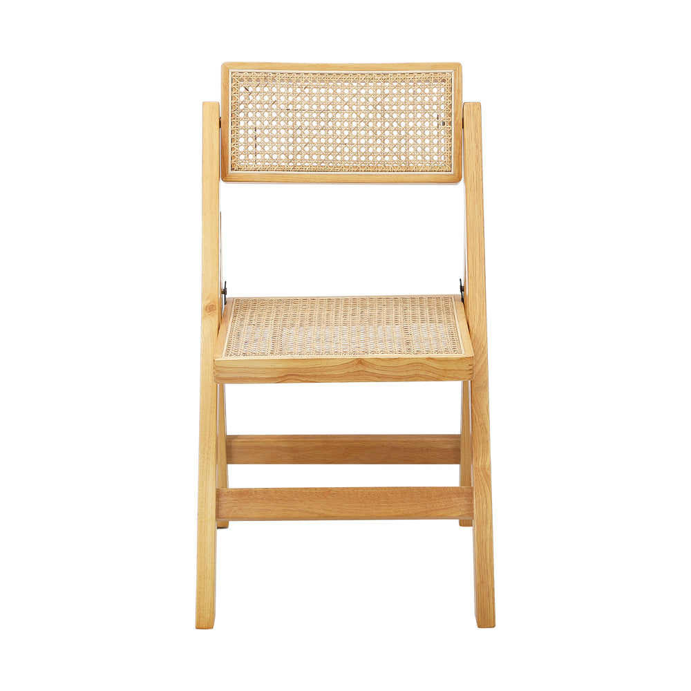 Oikiture 2x Dining Chairs Folding Rattan Chair Wooden-Dining Chair-PEROZ Accessories