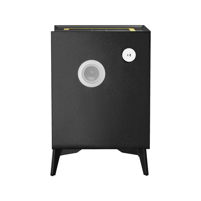 Oikiture 2x Smart Bedside Tables Wireless Charging LED 3 Drawers Black-Bedside Tables-PEROZ Accessories