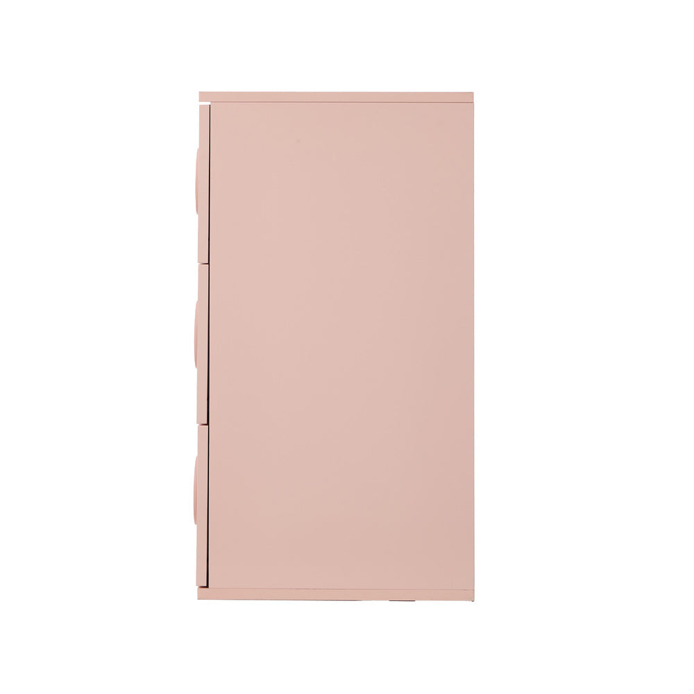 Oikiture 3 Chest of Drawers Cabinet Bedroom Dresser Night Stand Pink-Chest of Drawers-PEROZ Accessories