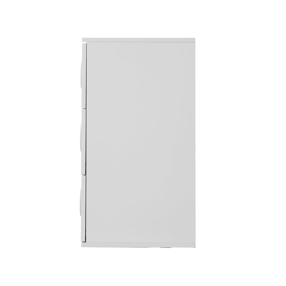 Oikiture 3 Chest of Drawers Cabinet Bedroom Dresser Night Stand White-Chest of Drawers-PEROZ Accessories