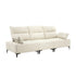 Oikiture 3 Seater Couch Sofa Chenille Adjustable Armrest Beige-Sofa-PEROZ Accessories