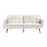 Oikiture 3-Seater Sofa Bed Convertible Boucle Sherpa Lounge Couch White-Sofa Beds-PEROZ Accessories