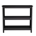 Oikiture 3-Tier Console Table X-Design Wooden Black-Console Tables-PEROZ Accessories