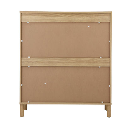 Oikiture 4 Chest of Drawers Rattan Dresser Natural-Chest of Drawers-PEROZ Accessories