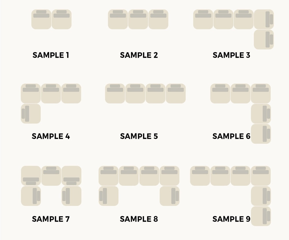 Oikiture 4 Seater Boucle Modular Sofa Armless TOFU Back Green-Sofa-PEROZ Accessories