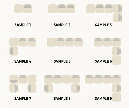 Oikiture 4 Seater Boucle Modular Sofa &amp; Ottoman Set Green-Sofa-PEROZ Accessories