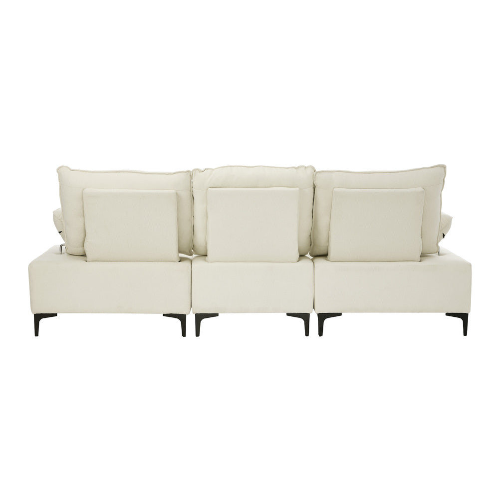 Oikiture 4 Seater Chenille Modular Sofa Adjustable Armrest Ottoman-Sofa-PEROZ Accessories