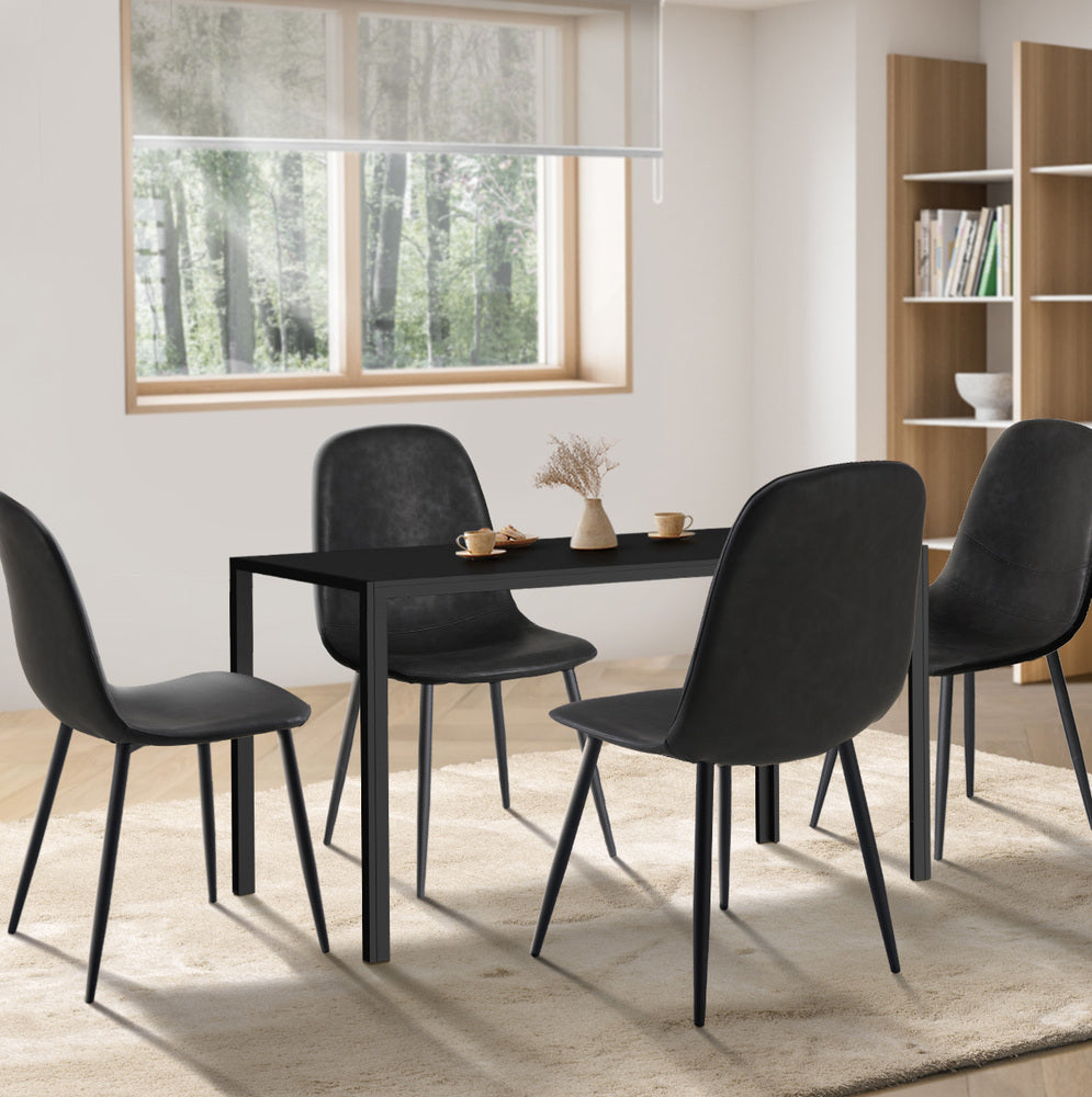 Oikiture 4-Seater Dining Set 1.2m Rectangular Table and Chairs-Dining Set-PEROZ Accessories