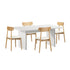 Oikiture 4-Seater Dining Table and Chairs Set Wooden White-Dining Set-PEROZ Accessories